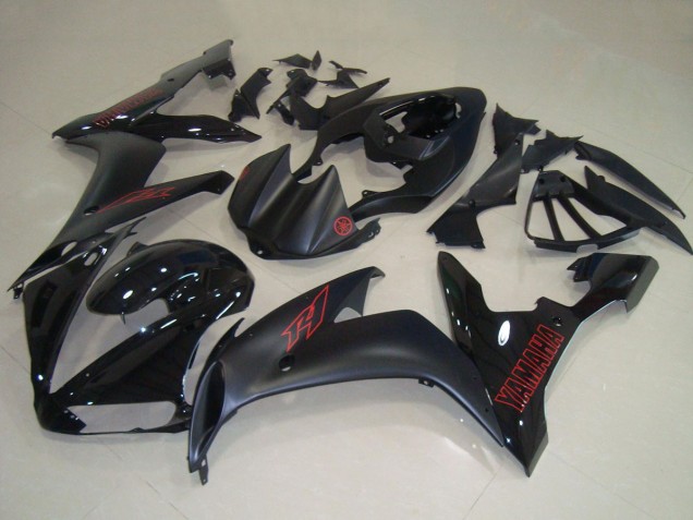 Carénages Moto Yamaha YZF R1 2004-2006 - Noir Brillant Noir Mat Rouge