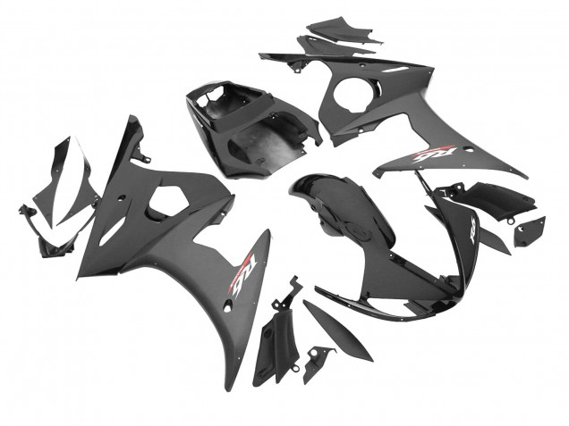 Carénages Moto Yamaha YZF R6S 2006-2009 - Noir Brillant Noir Mat