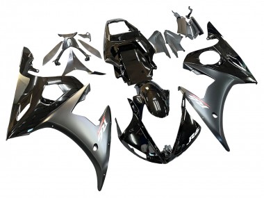 Carénages Moto Yamaha YZF R6 2003-2004 - Noir Brillant Noir Mat Or Caméléon