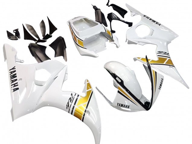 Carénages Moto Yamaha YZF R6S 2006-2009 - Blanc Or