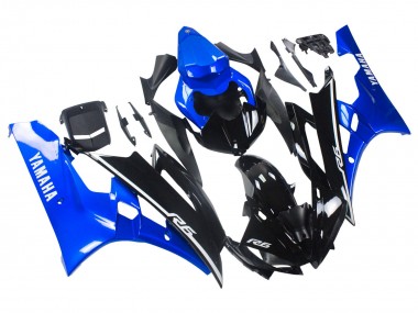 Carénages Moto Yamaha YZF 600 R6 2006-2007 - Bleu Noir Brillant
