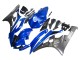 Carénages Moto Yamaha YZF 600 R6 2006-2007 - Bleu Blanc Noir Brillant