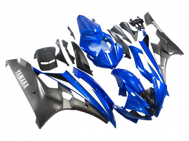 Carénages Moto Yamaha YZF 600 R6 2006-2007 - Bleu Blanc Noir Brillant