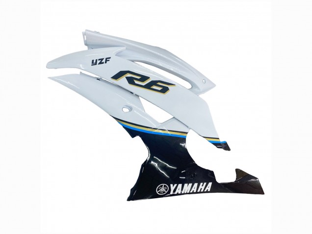 Carénage Moto Yamaha YZF 600 R6 2008-2016 - Blanc Bleu Noir Brillant