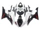 Carénages Moto Yamaha YZF 600 R6 2008-2016 - Blanc Noir Mat Rouge Décalque