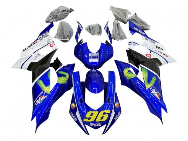 Carénages Moto Yamaha YZF 600 R6 2017-2023 - Blanc Bleu Noir Vert MoviStar Semakin Didepan