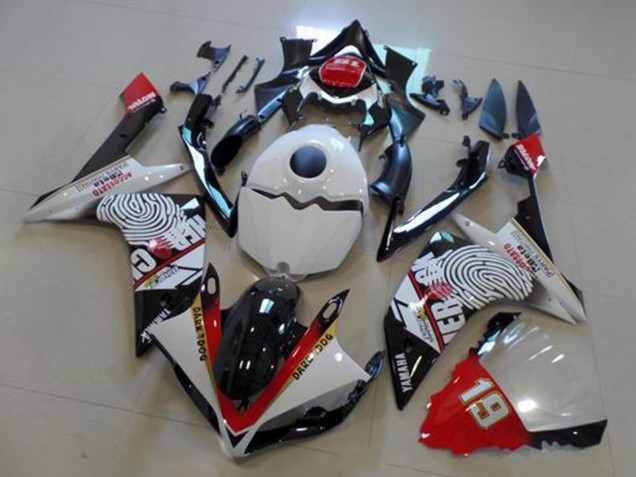 Carénages Moto Yamaha YZF R1 2007-2008 - Blanc Rouge Noir Jaune Dark Dog