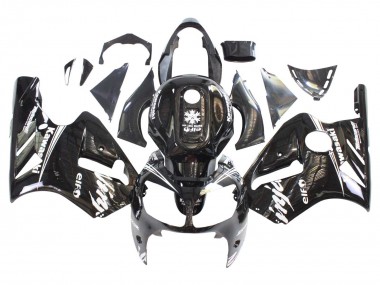 Carénages Moto Kawasaki ZX12R 2000-2001 - Noir Brillant Blanc Elf Neige