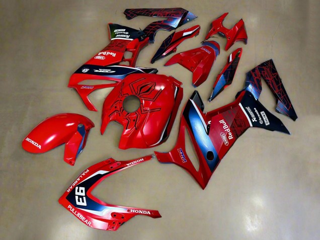 Carénages Moto Honda CBR650R 2019-2020 - Rouge Blanc Bleu Foncé HRC Pull&Ours 93
