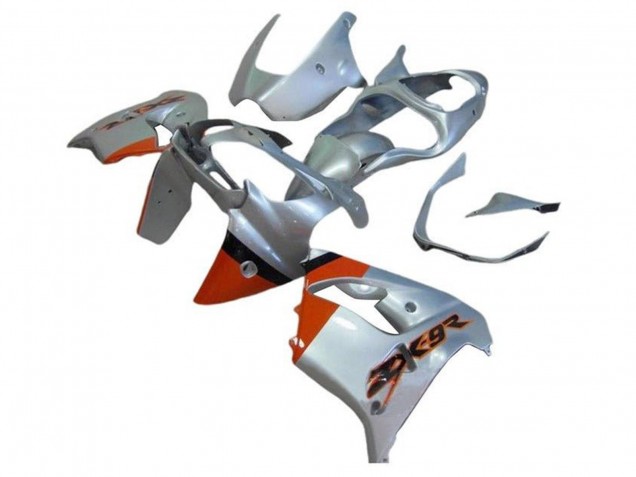 Carénages Moto Kawasaki ZX9R 2002-2003 - Argent Orange Noir
