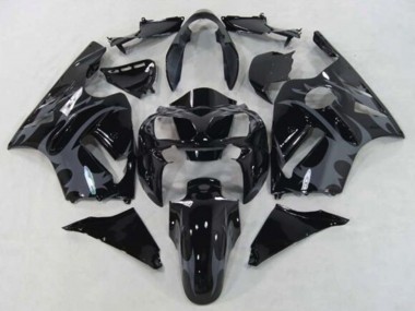 Carénages Moto Kawasaki ZX12R 2002-2006 - Noir Brillant Gris Tribal