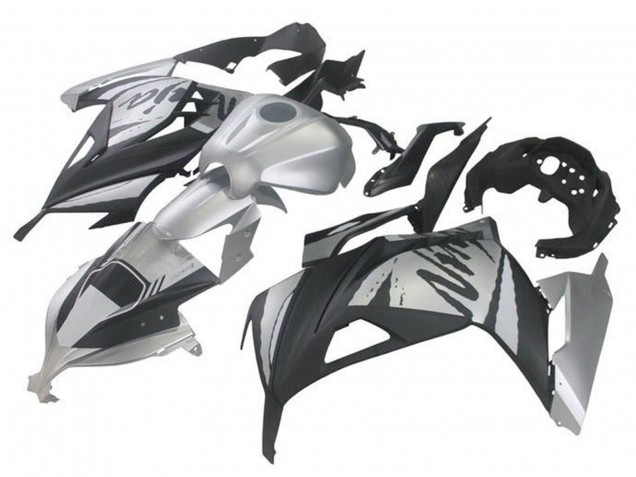 Carénages Moto Kawasaki EX300 2013-2017 - Argent Noir