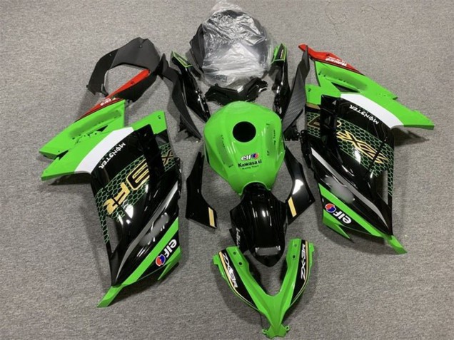 Carénages Moto Kawasaki EX300 2013-2024 - Vert Blanc Noir Rouge Elf