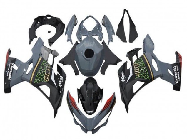 Carénages Moto Kawasaki Ninja 400 2018-2024 - Gris Noir Rouge Rayon de Miel