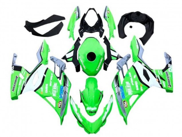 Carénages Moto Kawasaki Ninja 400 2018-2024 - Vert Gris Noir Bleu Trick Star Bridgestone