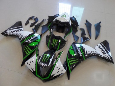 Carénage Moto Yamaha YZF R1 2012-2014 - Blanc Noir Vert Monstre