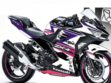 Carénages Moto Kawasaki Ninja 400 2018-2024 - Blanc Violet Rose