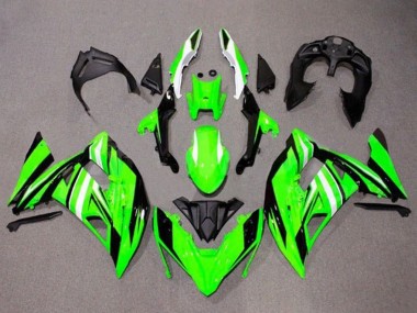 Carénages Moto Kawasaki Ninja 650 EX650 2017-2019 - Vert Blanc Noir Bande