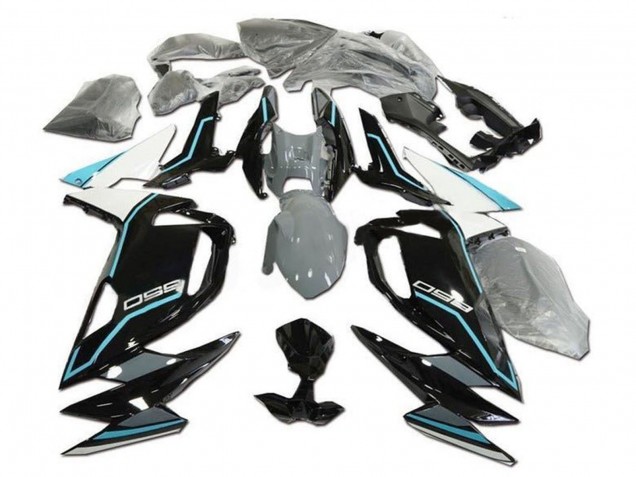 Carénages Moto Kawasaki Ninja 650 EX650 2020-2025 - Blanc Bleu Noir Brillant