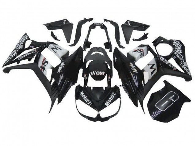 Carénages Moto Kawasaki Z1000SX 2010-2016 - Noir Brillant Blanc Mobil West