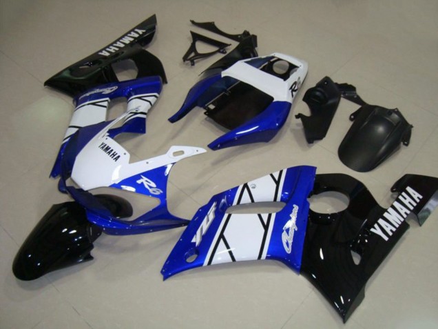 Carénages Moto Yamaha YZF R6 1998-2002 - Blanc Bleu Noir Brillant Champions