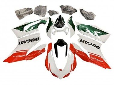 Carénages Moto Ducati Panigale 899 2011-2014 - Blanc Vert Rouge Bande