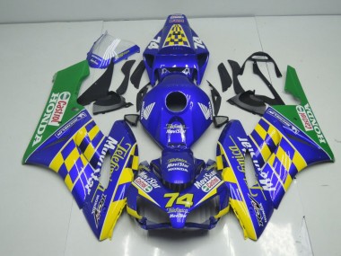 Carénages Moto Honda CBR1000RR 2004-2005 - Bleu Jaune Vert MoviStar