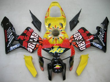 Carénages Moto Honda CBR600RR 2005-2006 - Noir Jaune Rossi