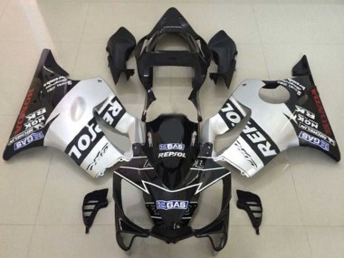 Carénages Moto Honda CBR600 F4i 2001-2003 - Argent Noir Brillant Repsol