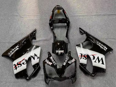 Carénages Moto Honda CBR600 F4i 2001-2003 - Noir Brillant Blanc West
