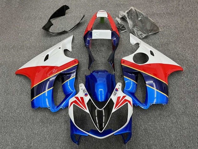 Carénages Moto Honda CBR600 F4i 2001-2003 - Blanc Rouge Bleu Bleu Foncé