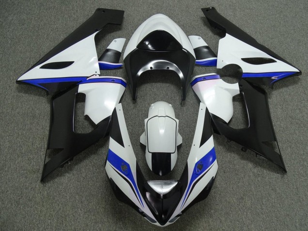Carénages Moto Kawasaki ZX6R 2005-2006 - Blanc Noir Bleu