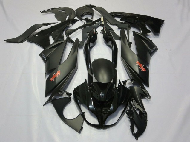 Carénages Moto Kawasaki ZX6R 2007-2008 - Noir Mat Noir Rouge