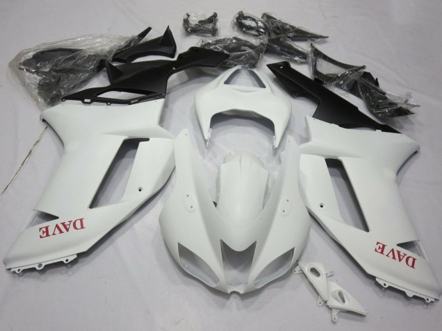 Carénages Moto Kawasaki ZX6R 2007-2008 - Matte Blanc Rouge