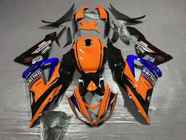 Carénages Moto Kawasaki ZX6R 2013-2018 - Orange Bleu Noir