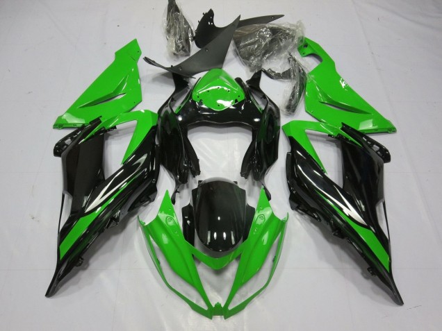 Carénage Moto Kawasaki ZX6R 2013-2018 - Vert Noir Brillant