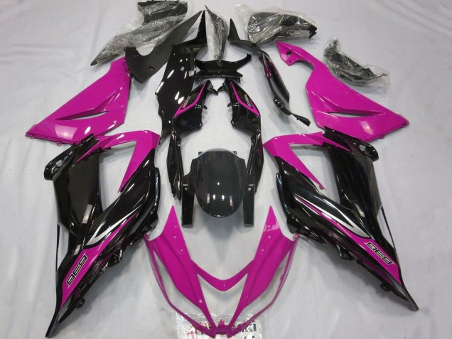 Carénages Moto Kawasaki ZX6R 2013-2018 - Rose Noir Brillant