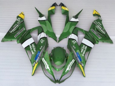 Carénages Moto Kawasaki ZX6R 2013-2018 - Vert Jaune Bleu Blanc