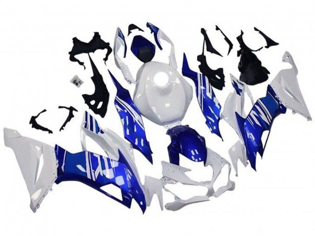 Carénages Moto Kawasaki ZX6R 2019-2022 - Blanc Bleu