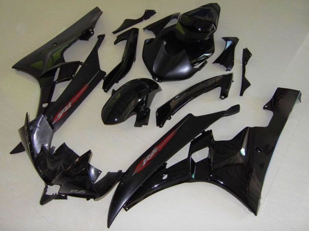 Carénages Moto Yamaha YZF R6 2006-2007 - Noir Brillant Noir Mat Rouge OEM Style