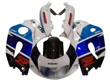 Carénages Moto Suzuki GSXR 600 / GSXR 750 1996-2000 - Blanc Noir Double Bleu Rouge