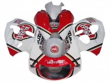 Carénages Moto Suzuki GSXR 600 / GSXR 750 1996-2000 - Blanc Rouge Lucky Strike