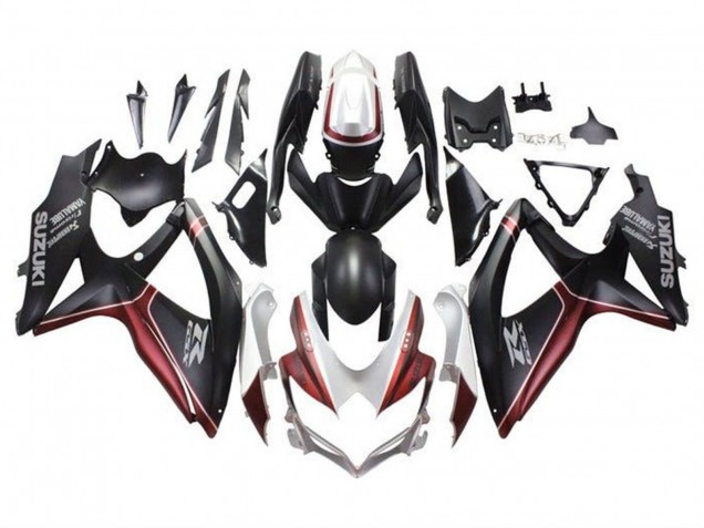 Carénages Moto Suzuki GSXR 600 / GSXR 750 2008-2010 - Blanc Rouge Noir Mat