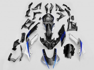Carénages Moto Yamaha YZF R3/R25 2019-2021 - Blanc Bleu Noir Fibre de Carbone Forgée Style