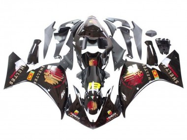 Carénages Moto Yamaha YZF 1000 R1 2012-2014 - Noir Brillant Rouge Jaune Sheltes