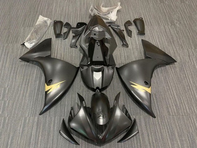 Carénages Moto Yamaha YZF 1000 R1 2012-2014 - Noir Mat Or