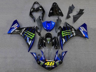 Carénages Moto Yamaha YZF 1000 R1 2012-2014 - Noir Brillant Bleu Vert Monstre Energy ENEOS Yamalube