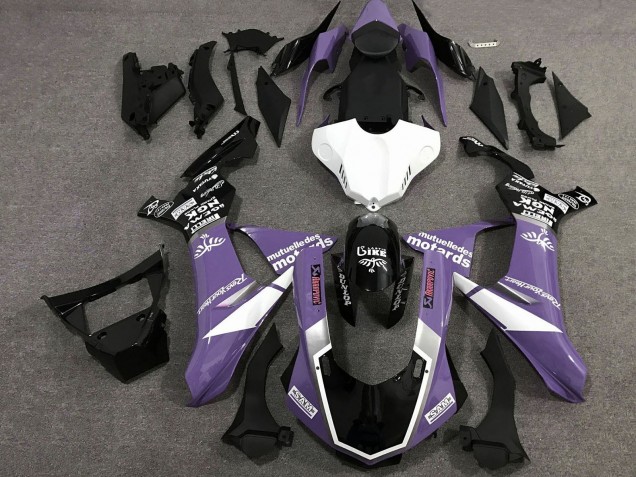 Carénages Moto Yamaha YZF 1000 R1 2015-2019 - Violet Blanc Noir Brillant Motul SAM