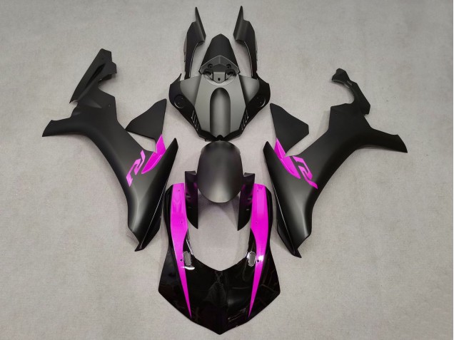Carénages Moto Yamaha YZF 1000 R1 2015-2019 - Noir Mat Noir Brillant Rose