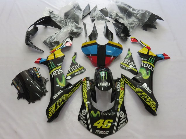 Carénages Moto Yamaha YZF 1000 R1 2015-2019 - Jaune Bleu Rouge Noir Vert Monstre MoviStar Semakin Didepan ENEOS 46